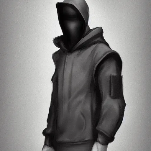 Image similar to concept art of a hacker in future wearing a hoodie, artstation