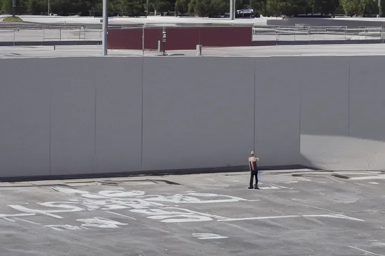 Image similar to eminem in an empty parking lot, close up shot