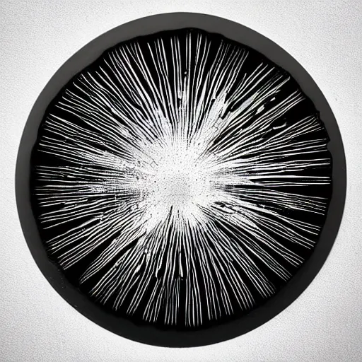 Image similar to rorschach test made of ferrofluid on a metal plate, hyper realistic