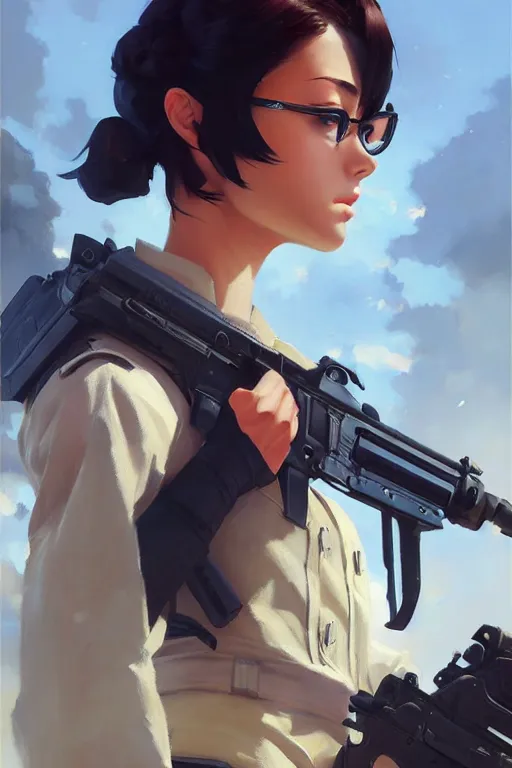 Prompt: a ultradetailed beautiful panting of a stylish swat woman, oil painting, by ilya kuvshinov, greg rutkowski and makoto shinkai