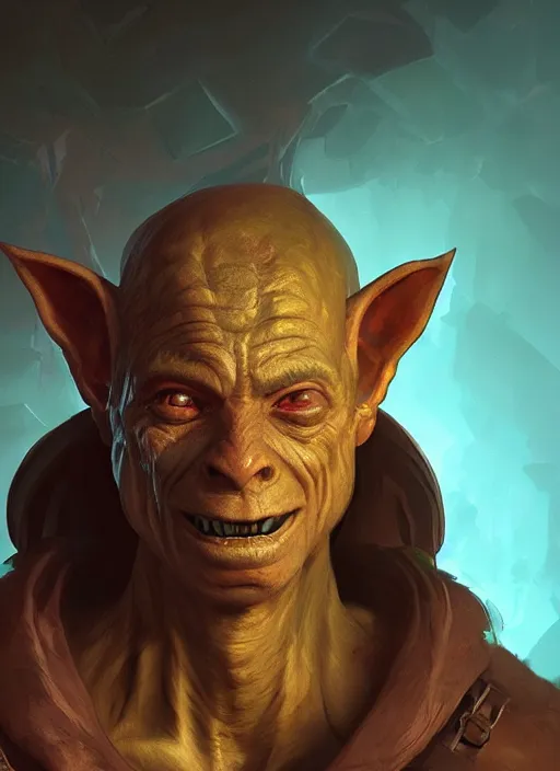 Prompt: A fantasy comic book style portrait painting of a goblin in a cavern setting, unreal 5, DAZ, hyperrealistic, octane render, RPG portrait, ambient light, dynamic lighting