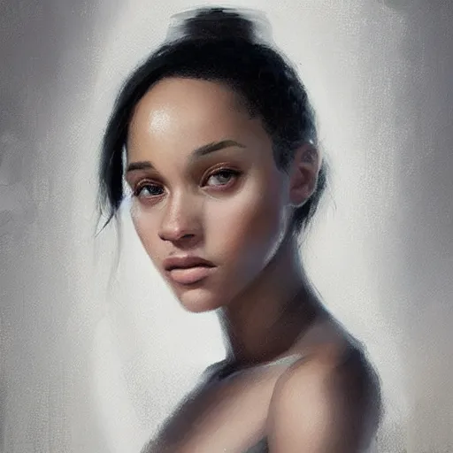 Image similar to “ portrait of zoe isabella kravitz by greg rutkowski, young, attractive, highly detailed portrait, scifi, digital painting, artstation, concept art, smooth, sharp foccus ilustration, artstation hq ”