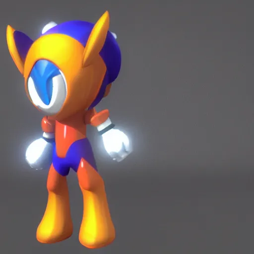 Image similar to 3d render of a video game character similar to a megaman boss