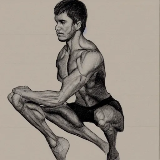 Prompt: sketch of a man on a leg extension doing leg exercises,