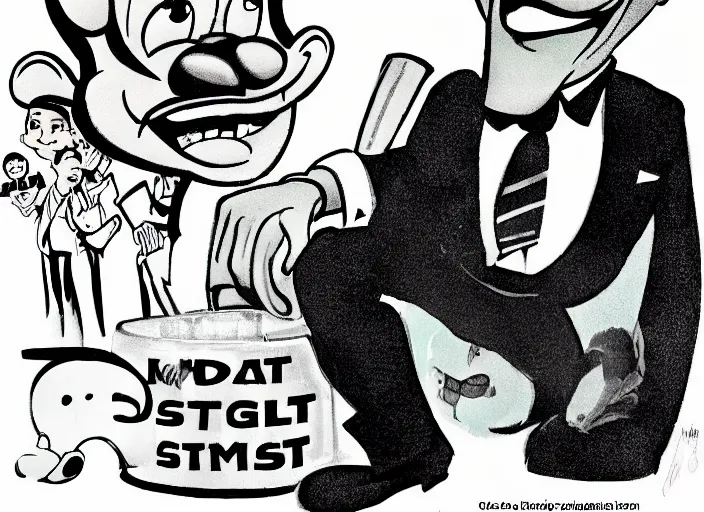 Image similar to cute obama in the style of a 1 9 2 0 s rubber hose walt disney cartoon