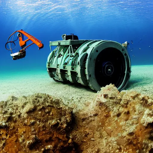 Image similar to Expedition at the bottom of the sea, machinery