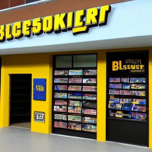 Image similar to blockbuster movie rental store made out of clay