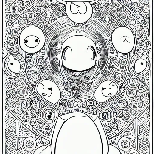 Image similar to clean simple line art of a bubble bobble, no background. well composed, clean coloring book page. coloring book line art by artgerm and greg rutkowski and alphonse mucha