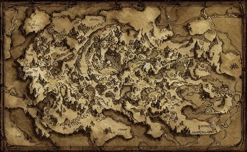 Image similar to Intricate dungeon map for d&d, digital paint, wizards of the coast