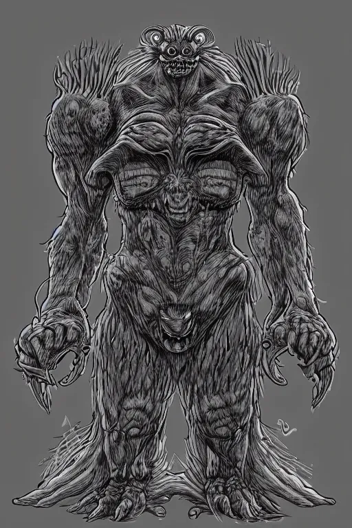 Image similar to mole humanoid figure monster, symmetrical, highly detailed, digital art, sharp focus, trending on art station, kentaro miura manga art style