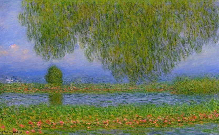 Prompt: a beautiful landscape in the style of claude monet, ultra realistic, beautiful