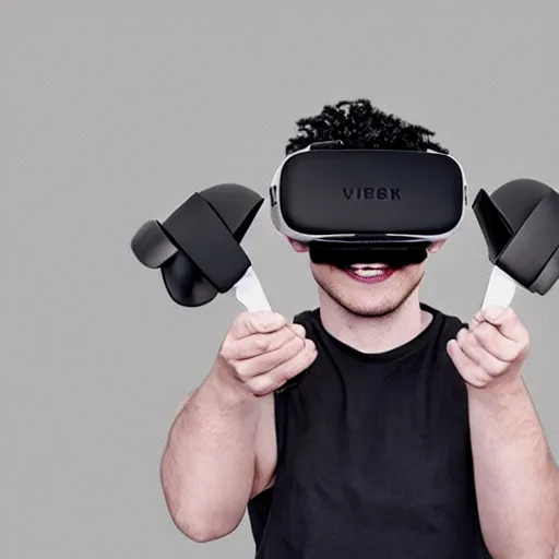 Prompt: the next - gen vr headset, product placement, professional photo