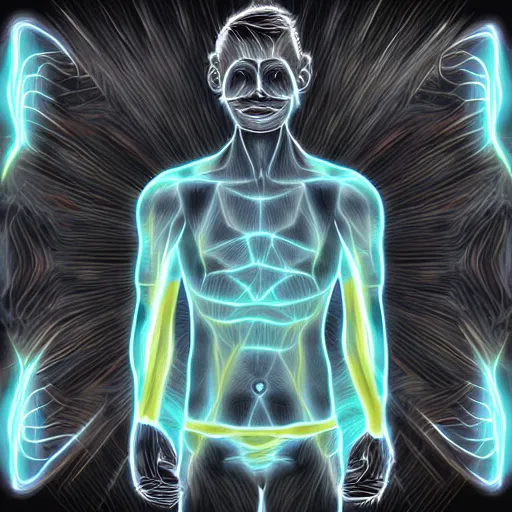 Image similar to character made of energy ~ digital art ~