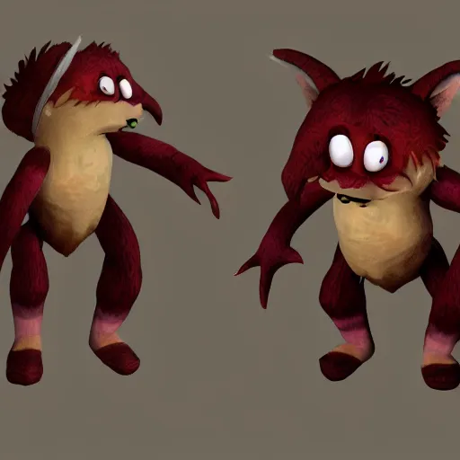 Image similar to shortstack video game character, impish