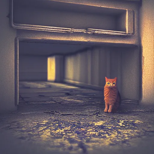 Prompt: “a cat in a abandon city,4k,3d render”