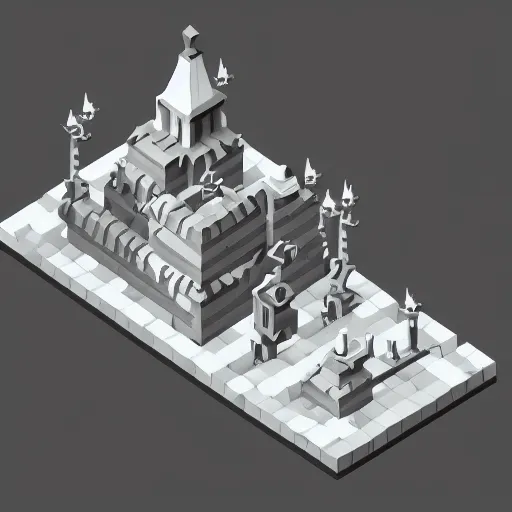 Image similar to a spooky ghost. isometric, voxels, game art.