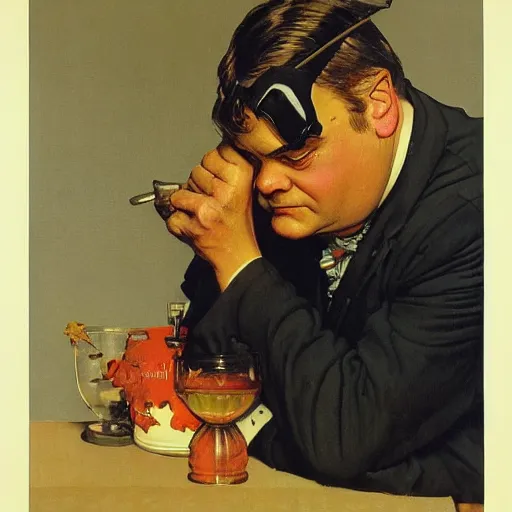 Image similar to Jack Black painted by Norman Rockwell