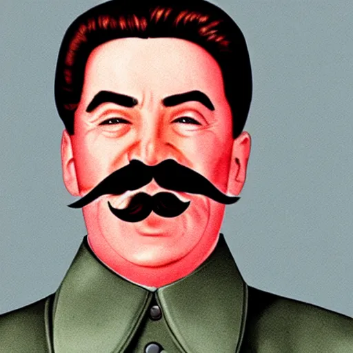 Image similar to stalin with pink moustache