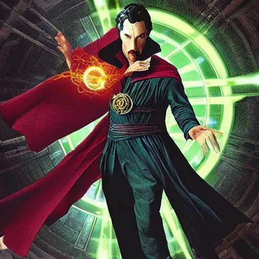 Image similar to doctor strange in matrix neo suit