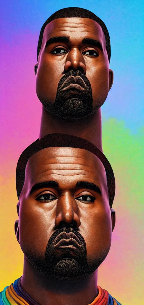 Prompt: photo of 8k ultra realistic Kanye’s mouth filled with multi color crayons, clear sky, full of colour, cinematic lighting, battered, trending on artstation, 4k, hyperrealistic, focused, extreme details,unreal engine 5, cinematic, masterpiece, art by John Berkey