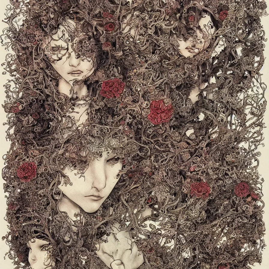 Prompt: portrait painted in jacek yerka style drawn by vania zouravliov and takato yamamoto, inspired by depression, intricate acrylic gouache painting, high detail, sharp high detail, artstation