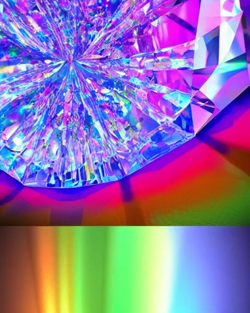 Image similar to a rainbow inside a crystal prism. detailed. beautiful. 3 d vray render, artstation, deviantart, pinterest, 5 0 0 px models