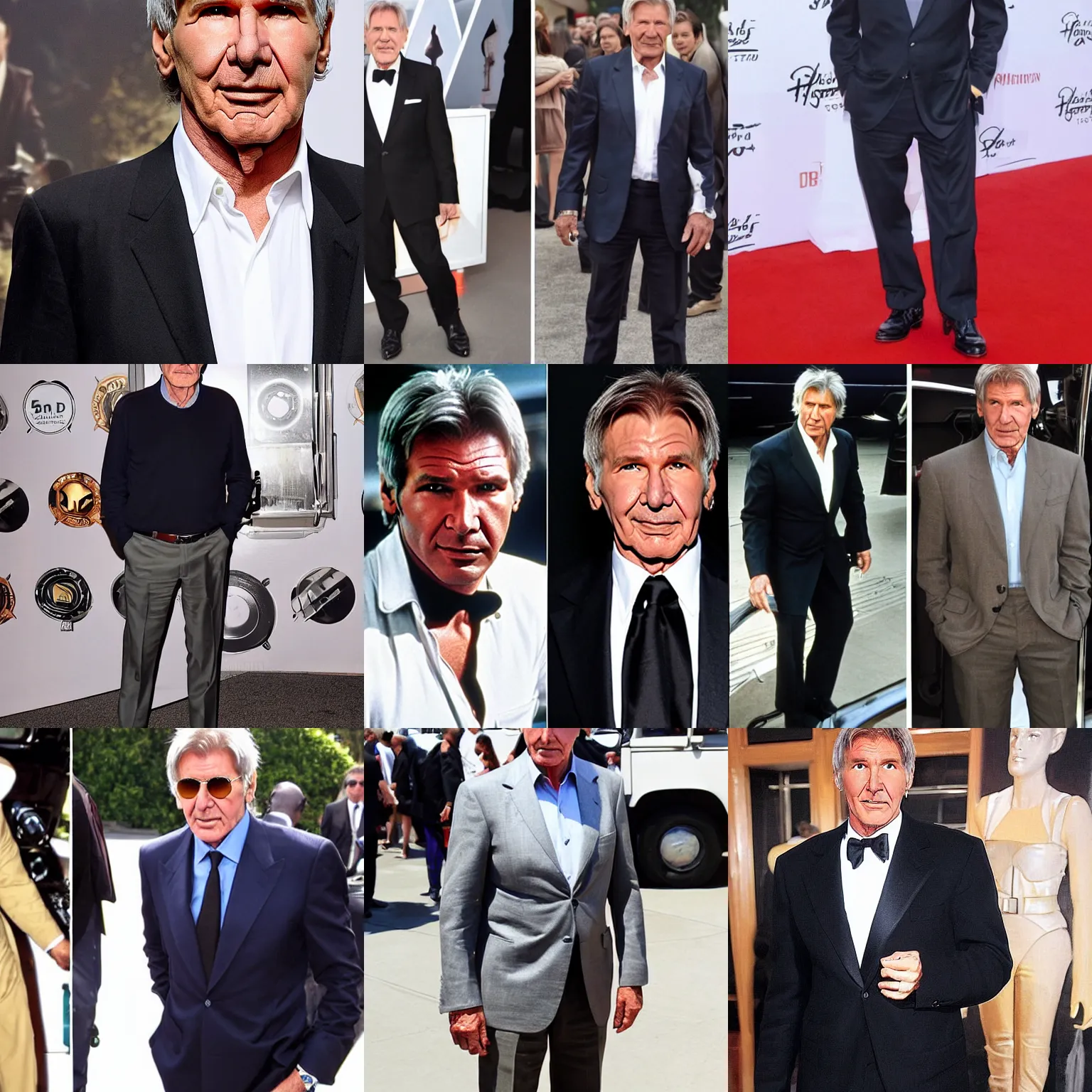 Prompt: harrison ford dresses like james bond