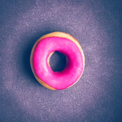 Image similar to Perfectly circular donut!!!!! in the style and shape of an apple!!!!!!, blended colors!!!!!, trending on artstation, 4k, 8k, professional photography, overhead shot, 35mm lens