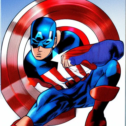 Prompt: Captain America, by Akira Toriyama