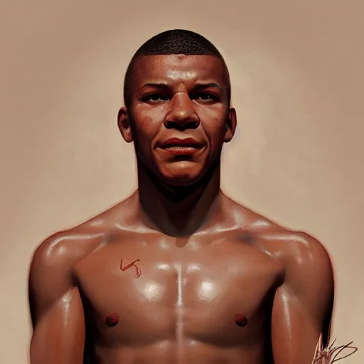 Prompt: sculpture of Kylian Mbappé, digital painting, highly detailed, concept art, Artstation, Cgsociety, by Artgerm, by Alphonse Mucha, by Wlop