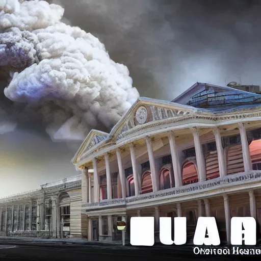 Image similar to The Australian Opera House gets nuked, Real Event, Historical Event, Horror, Disaster, Realistic, HDR, Unreal engine 7