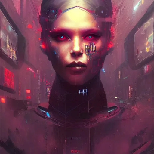 Image similar to evil artificial intelligence, neuromancer, cyberspace, painted by greg rutkowski, painted by magali villeneuve, digital art, trending on artstation, wintermute