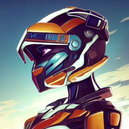 Image similar to a portrait of a stunning beautiful elite megan fox gundam pilot, with an intricate, detailed, urban inspired hiphop afro futuristic helmet, vector behance hd jesper ejsing, rhads, makoto shinkai, lois van baarle, ilya kuvshinov, rossdraws, hd, 3 2 k, ilya kuvshinov, gustav klimt