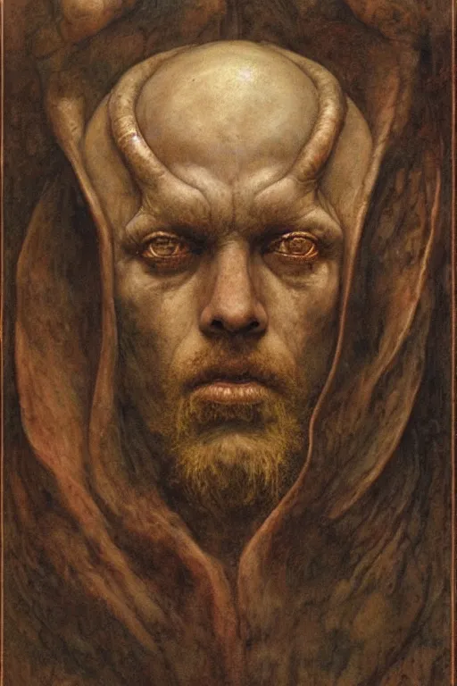 Image similar to a portrait of trithemius by wayne barlowe, gustav moreau, goward,  Gaston Bussiere and roberto ferri, santiago caruso, and austin osman spare, ((((occult art))))