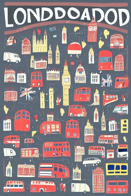 Prompt: london, illustration, in the style of katinka reinke