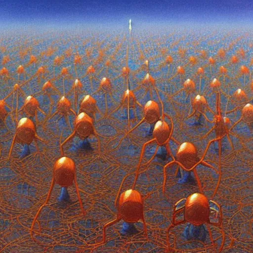 Prompt: toy soldiers in a swiderweb, zdzisław beksinski