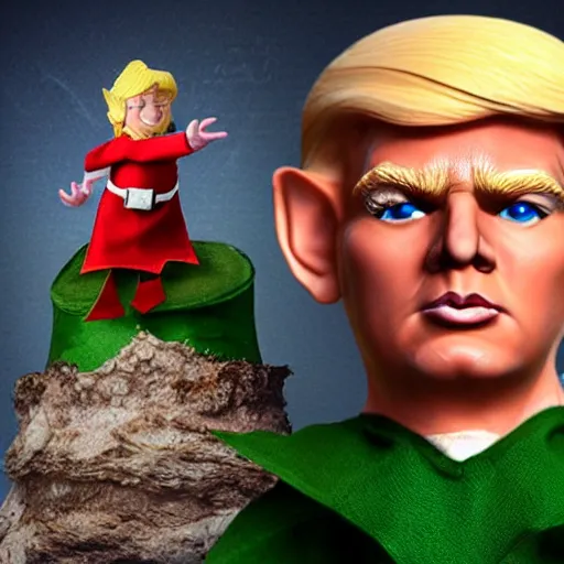 Image similar to a fantasy elf that looks like donald trump