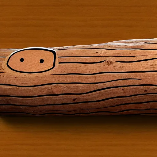 Prompt: anthropomorphic wooden log sleeping snoozing, pixar style