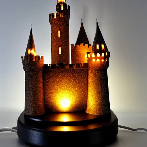 Image similar to a bedside lamp shaped like a castle