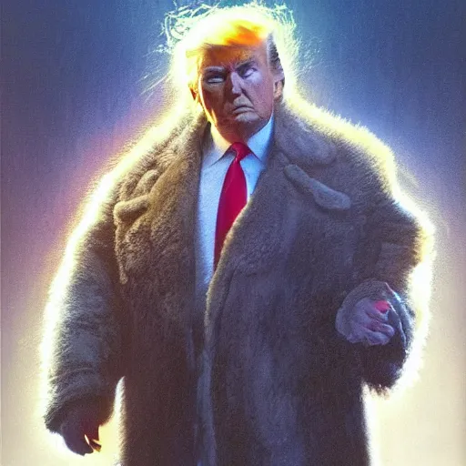 Prompt: Donald Trump as The Thing, artwork by Drew Struzan, cinematic movie poster, elegant, intricate, highly detailed, artstation