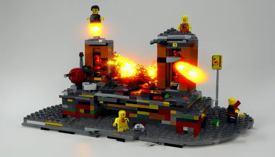 Image similar to lego nuclear explosion, 8K