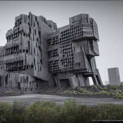 Prompt: monster brutalism concept art filigree 8 k resolution hdr unreal engine 5