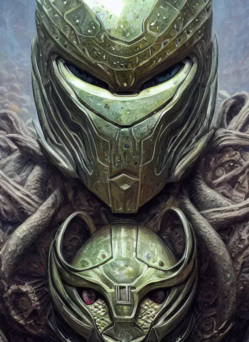 Image similar to mf doom reptile eyes, armored skin. intricate, elegant, highly detailed, centered, digital painting, artstation, concept art, smooth, sharp focus, illustration, artgerm, tomasz alen kopera, peter mohrbacher, donato giancola, joseph christian leyendecker, wlop, frank frazetta