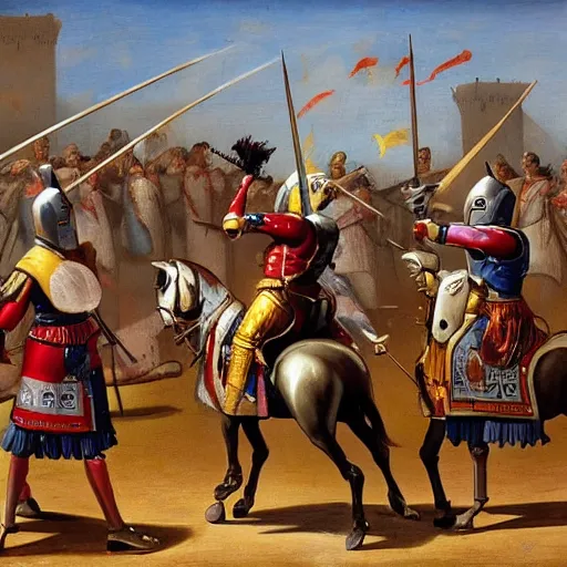 Image similar to a jousting tournament