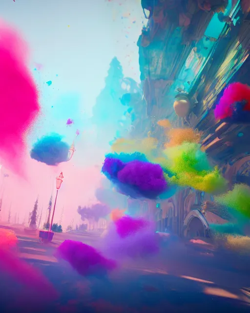 Image similar to color pigments spread out in air, dream, concept art, unreal 5, trending on artstation