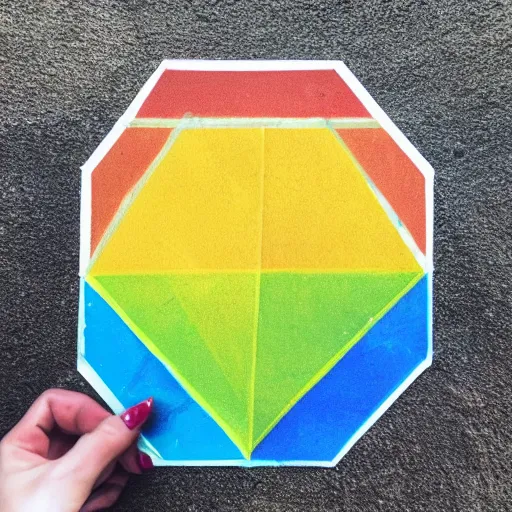 Prompt: 👁 🕳 🌈 geometric hexagon