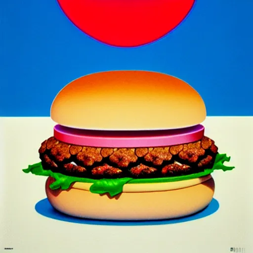 Prompt: burger by shusei nagaoka, kaws, david rudnick, airbrush on canvas, pastell colours, cell shaded, 8 k