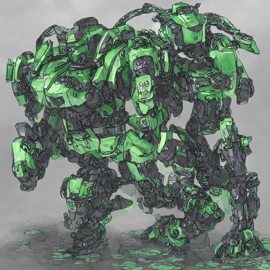 Prompt: waterlily themed amphibious power armor. mobile suit textured like water lettuce, top half is mecha nymphaea flower petals being robotic limbs, waterlily pads, sculpted metal, biomechanical, hyperdetailed, bandai box art, 8 k hd resolution, behance hd artstation. # power armor pistia playing waterlily pad tentacles, 8 k hd resolution