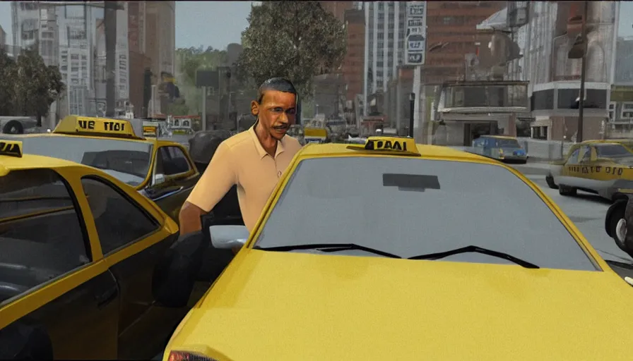 Prompt: obama in taxi driver, 3 d rendering. unreal engine. amazing likeness. very detailed.