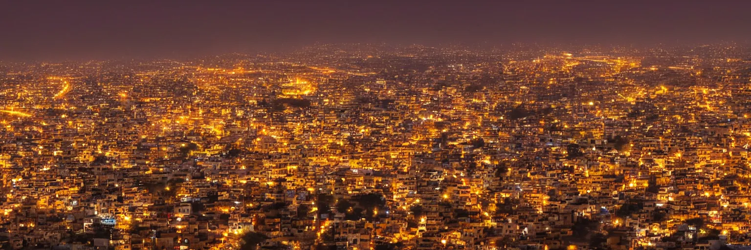 Image similar to a beautiful indian golden city at night